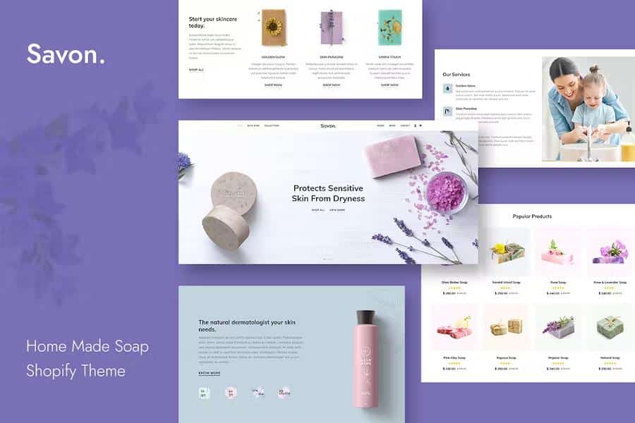 Savon - Handmade Soap, Cosmetics Beauty Shopify Theme product preview