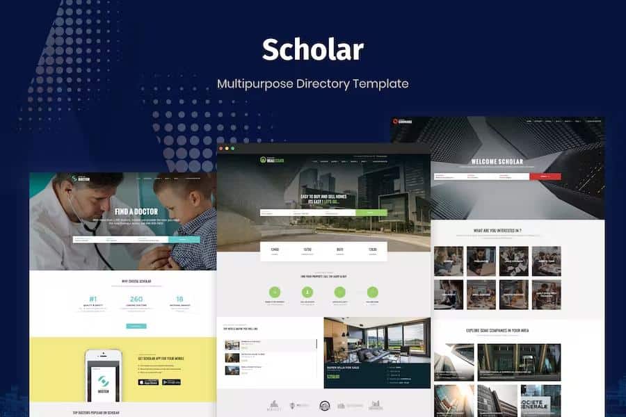 Product preview supplied for Scholar - Multipurpose Directory Template
