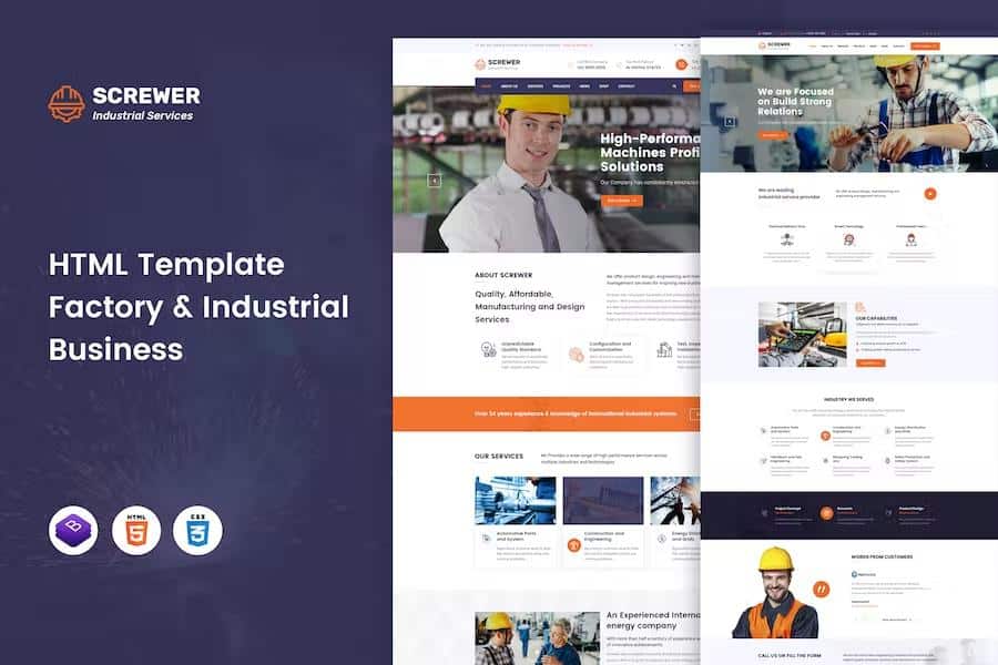 Screwer - Factory & Industrial Business HTML Template