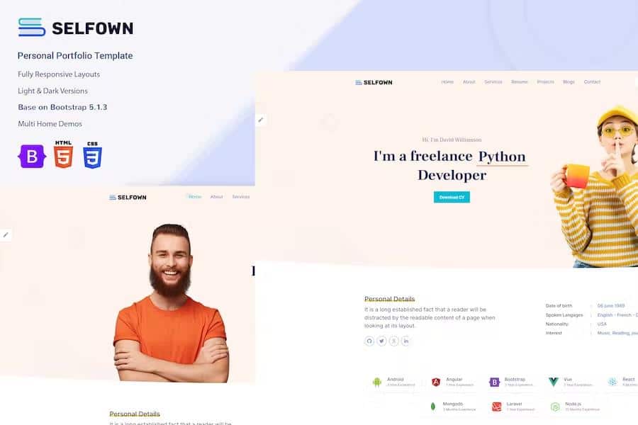 Selfown -  Personal Portfolio Bootstrap 5 Template