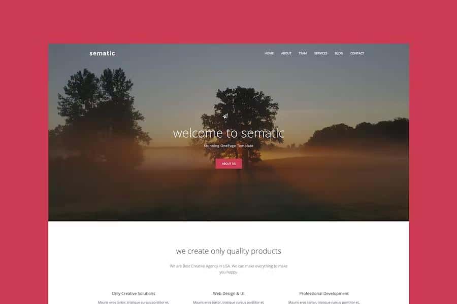 Sematic - One Page Joomla Template