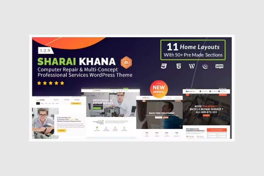 Sharai Khana - Computer Repair & Multi-Concept Professional Services WordPress Theme
