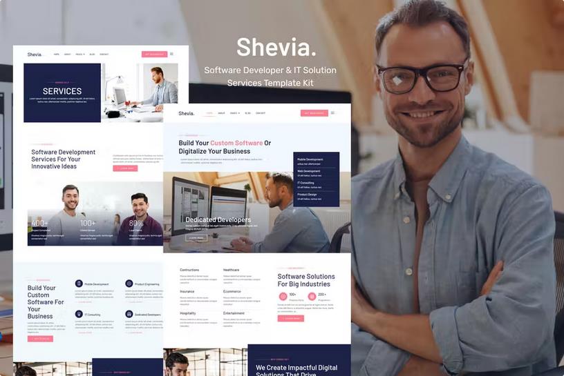 Shevia - Software Developer & IT Solutions Service Template Kit product preview