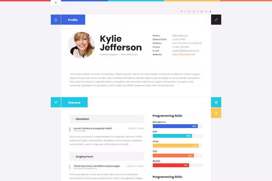 ShiftCV - Blog Resume Portfolio WordPress