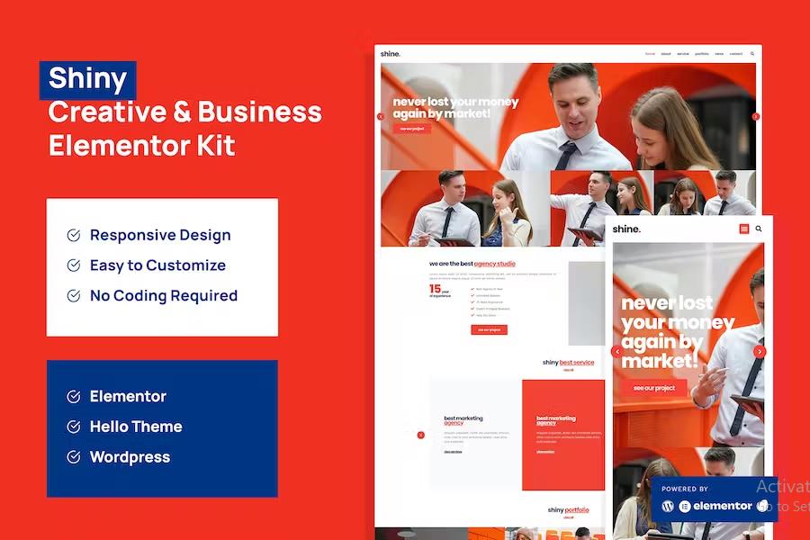 Shiny - Creative Business Agency Elementor Pro Template Kit product preview