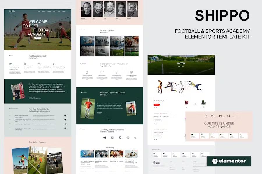 Preview image for Shippo - Football & Sports Academy Elementor Template Kit