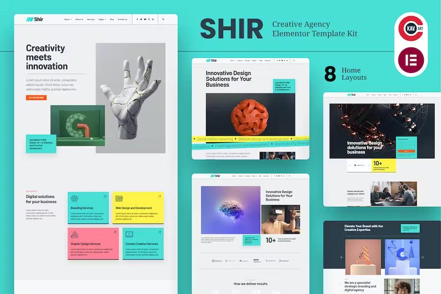 Shir - Creative Agency & Portfolio Elementor Template Kit listing image