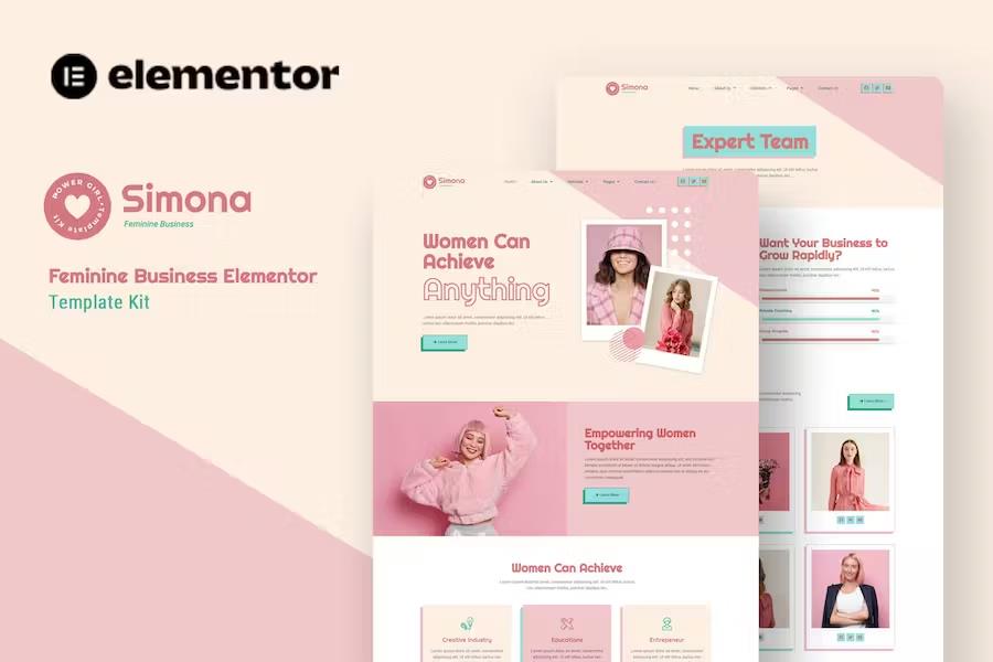 Preview image for Simona - Feminine Business Elementor Template Kit