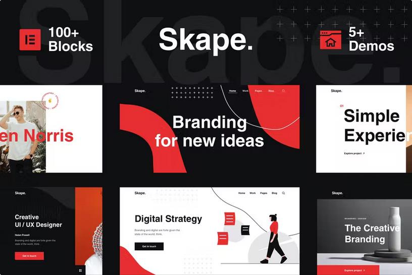Skape - Creative Digital Agency Business Elementor Template Kit