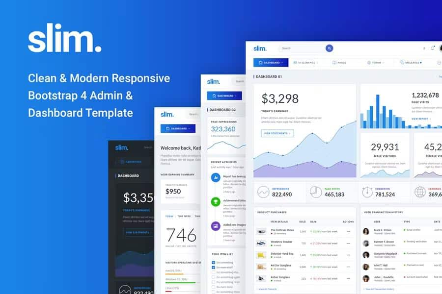 Slim - Modern & Clean Responsive Bootstrap 4 Admin Dashboard Template