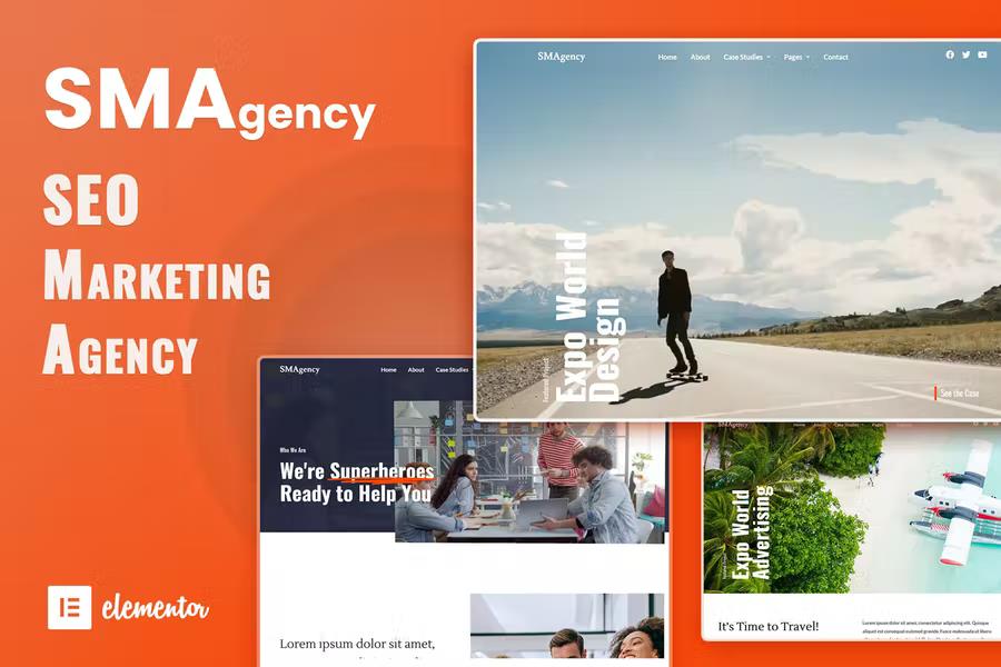 SMAgency - SEO Marketing Agency Elementor Template Kit listing image