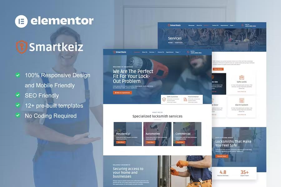 Preview image for Smartkeiz - Locksmith Service Elementor Template Kit
