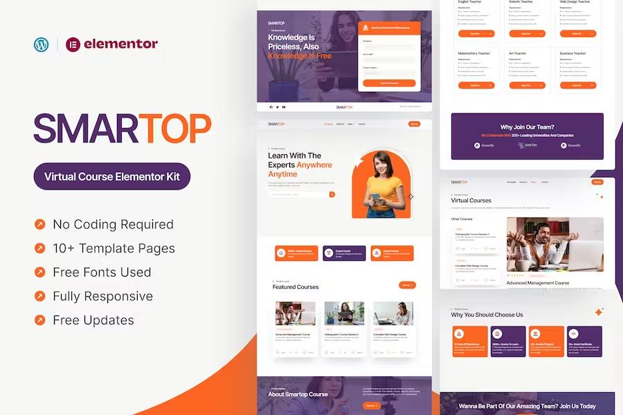 Preview image for Smartop - Virtual Course Elementor Pro Template Kit