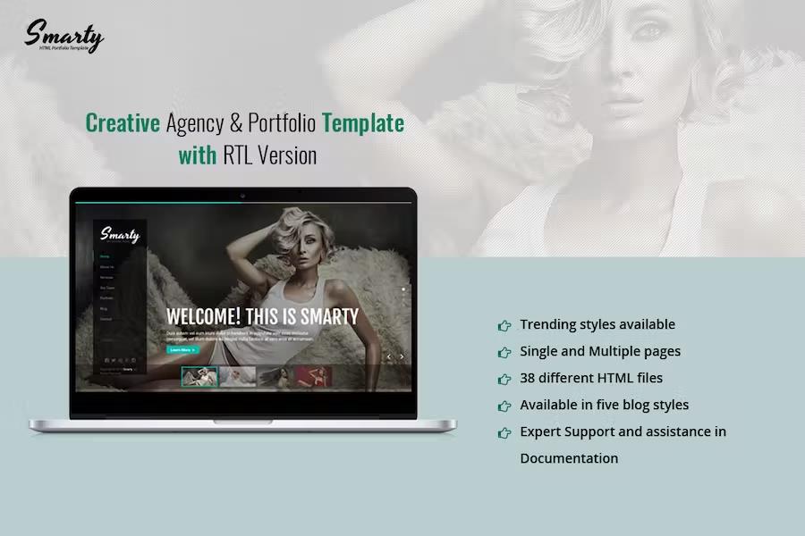 Smarty - Creative Agency &  Portfolio Template with RTL Version