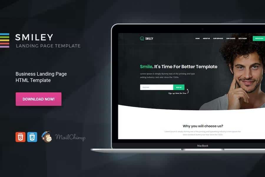 Smiley - HTML Business & Startup One Page Template