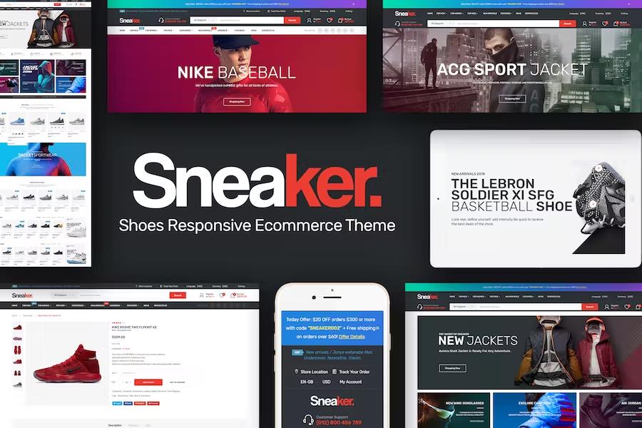 Sneaker - Shoes Responsive OpenCart Theme (Included Color Swatches)