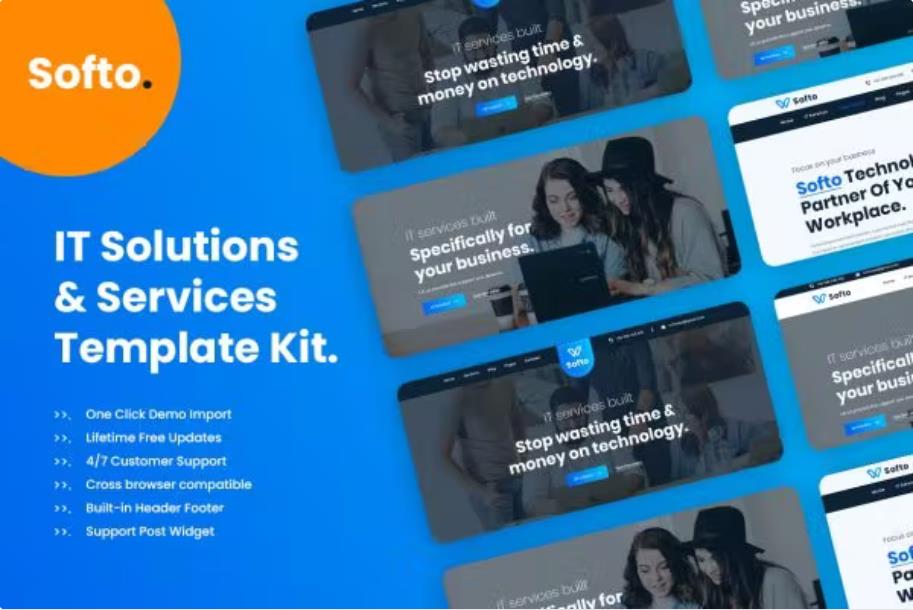 Softo IT Solutions & Business Elementor Template Kit