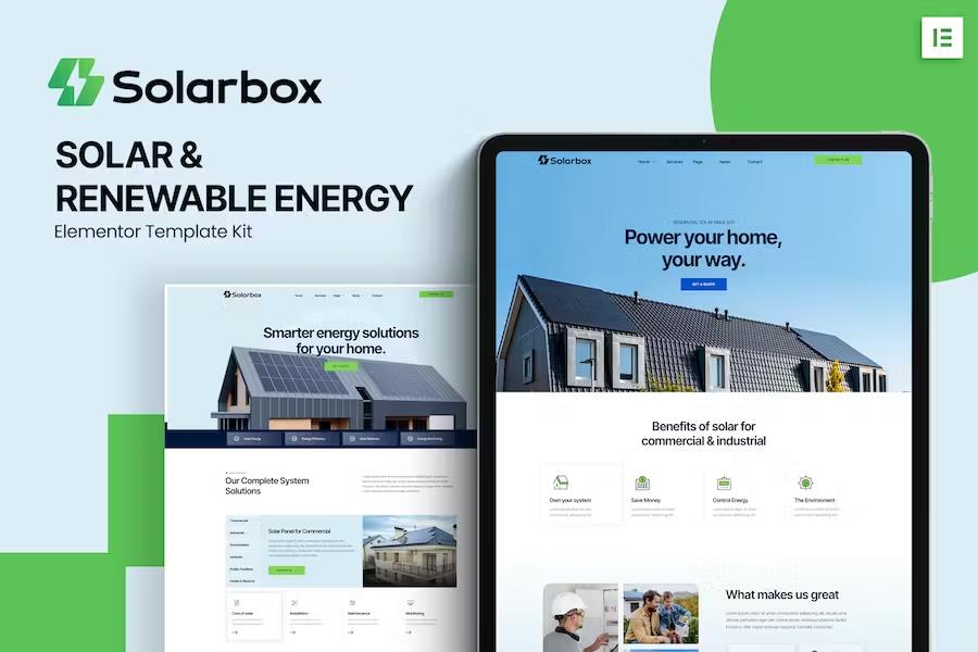 Preview image for Solarbox - Solar & Renewable Energy Elementor Template Kit