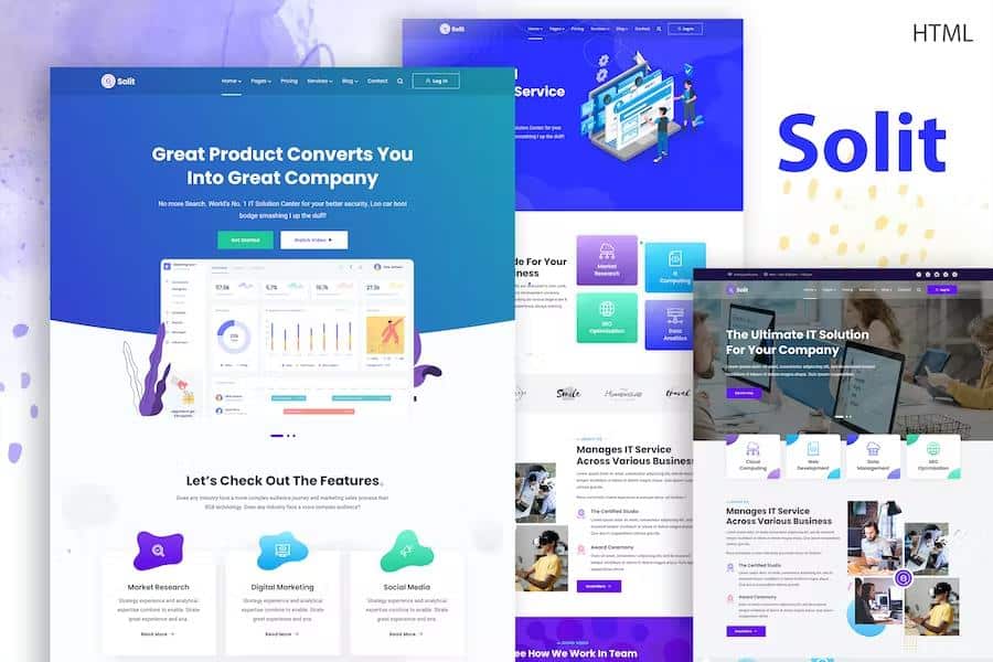 Solit - Technology & IT Startup Company HTML Template