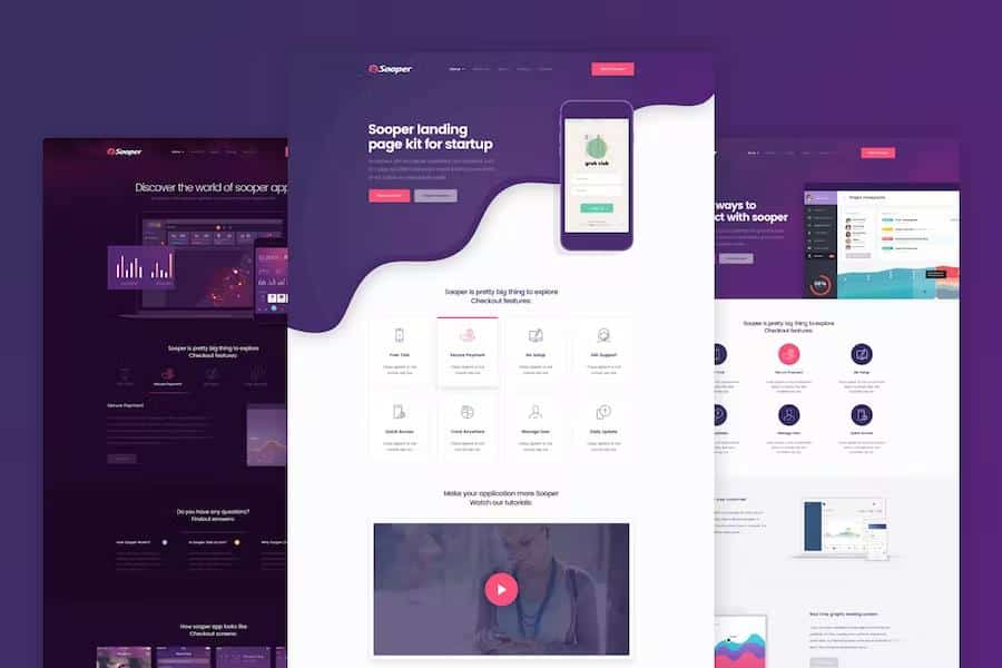 Sooper - Mobile, Desktop, Web App Showcase HTML Template