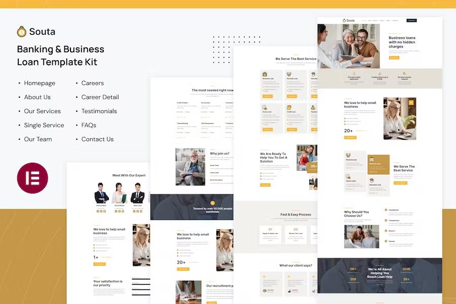 Souta - Banking & Business Loan Elementor Template Kit listing image