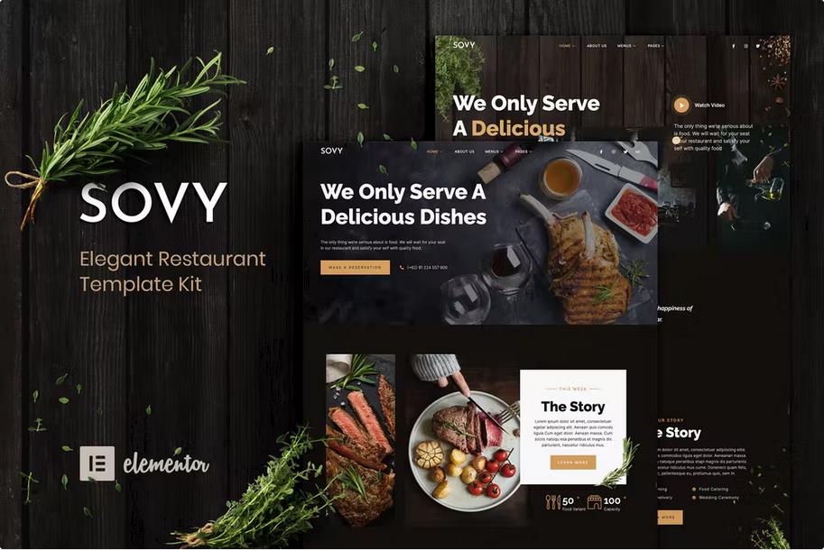 Sovy - Restaurant Elementor Template Kit