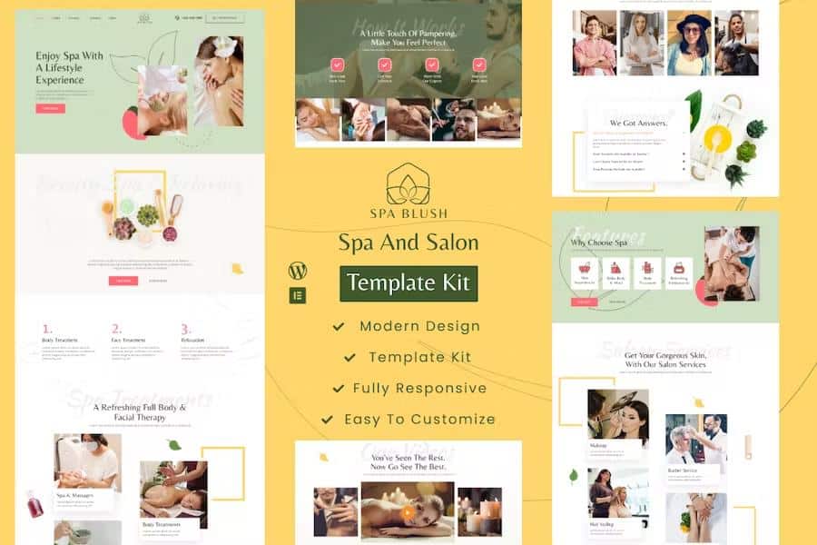 Preview image for Spa Blush - Beauty Massage & Wellness Elementor Template kit