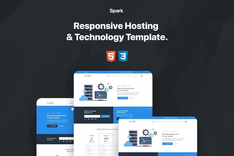 Spark - Responsive Hosting, Domain and Technology Template