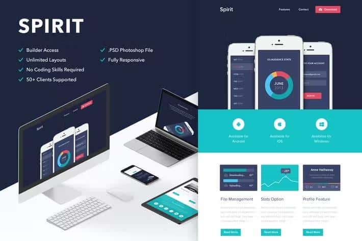 Spirit - Video Email (optional) + Themebuilder product preview