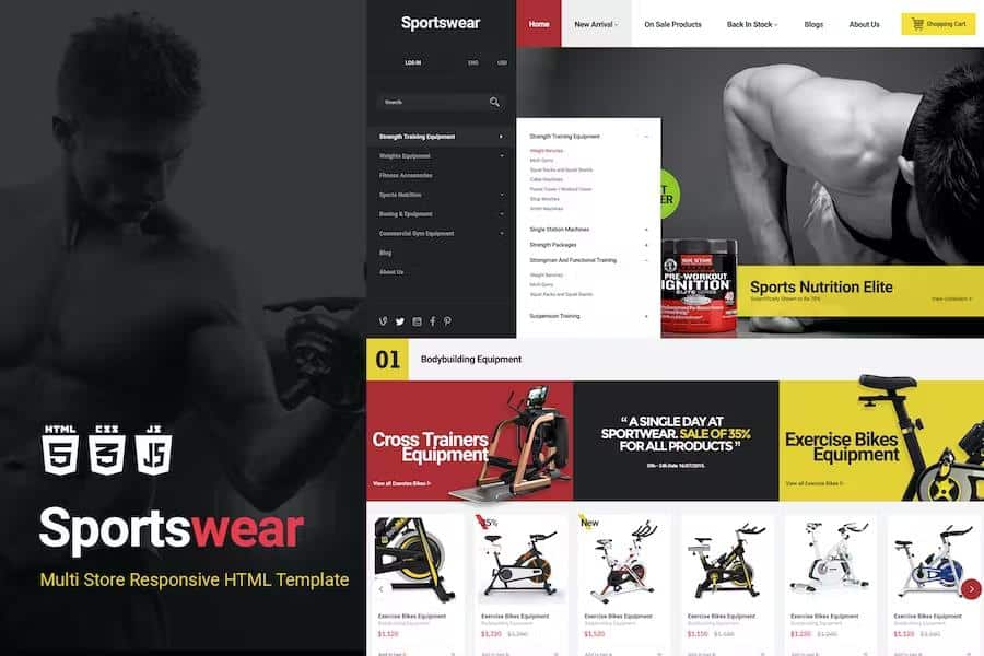 Sportwear - Multi Store Responsive HTML Template