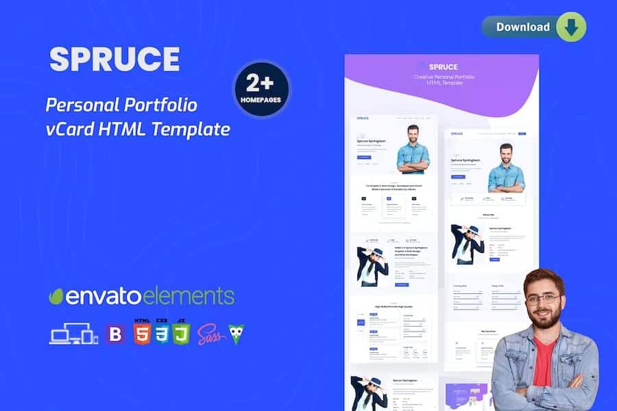 Spruce - Personal Portfolio and vCard Template