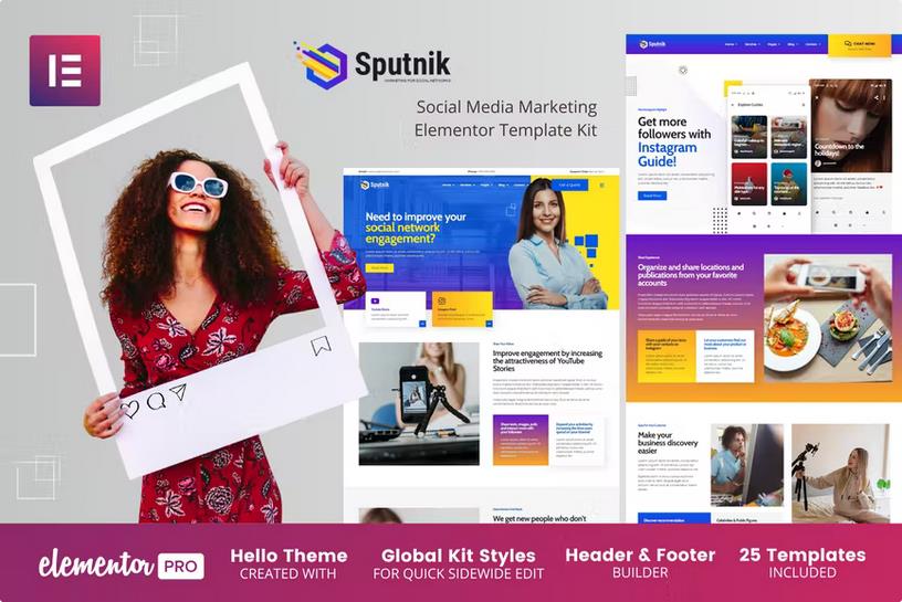 Sputnik - Social Media Marketing Elementor Template Kit