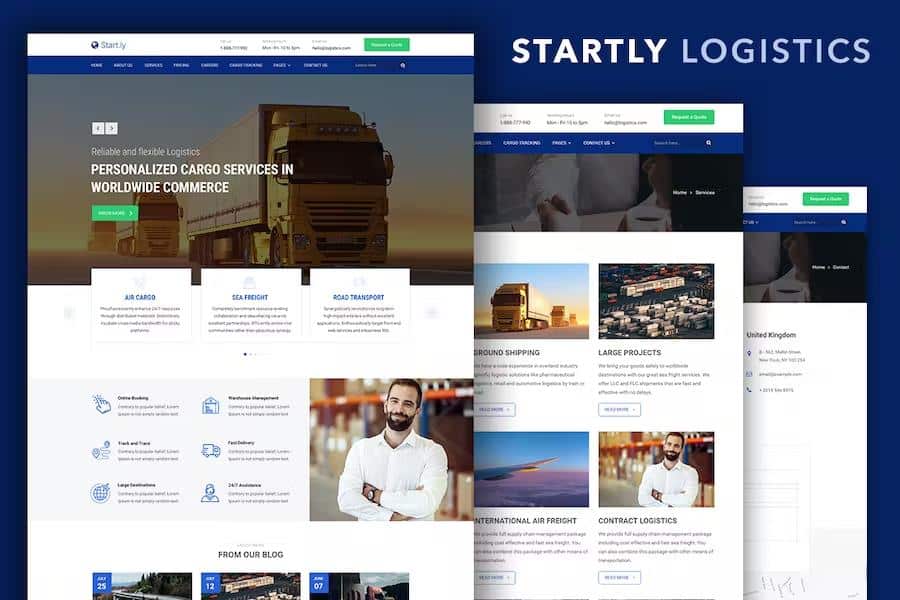 Start.ly - Logistics, Cargo & Transportation Website Template