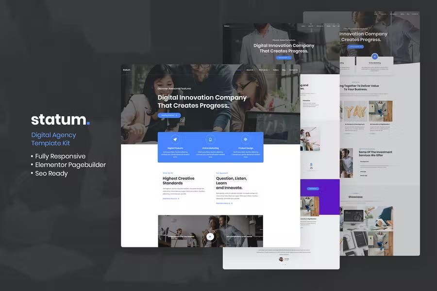 Product preview supplied for Statum - Business & Agency Elementor Template Kit