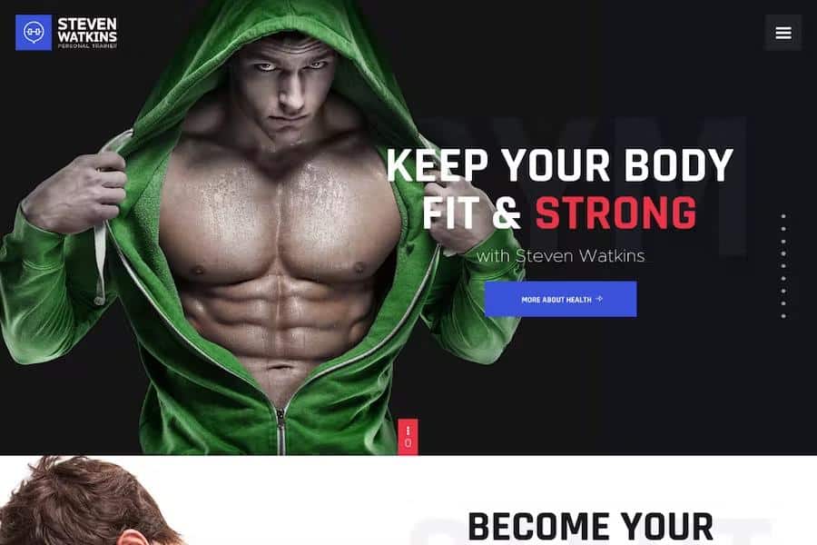 Steven Watkins - Personal Gym Trainer & Nutrition Coach WordPress Theme