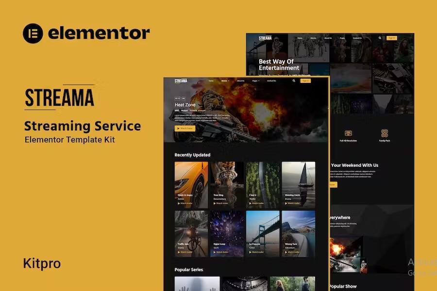 Preview image for Streama - Streaming Service Elementor Template Kit