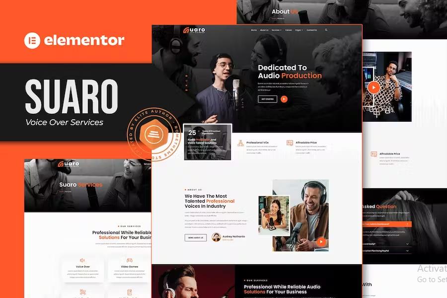 Preview image for Suaro - Voice Over Services Elementor Template Kit