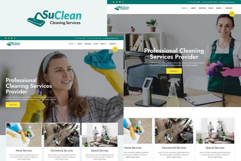 Preview image for SuClean - Cleaning Services Elementor Template Kit