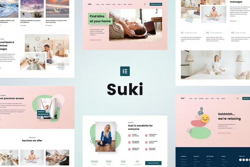 Suki - Meditation Channel Elementor Template Kit listing image