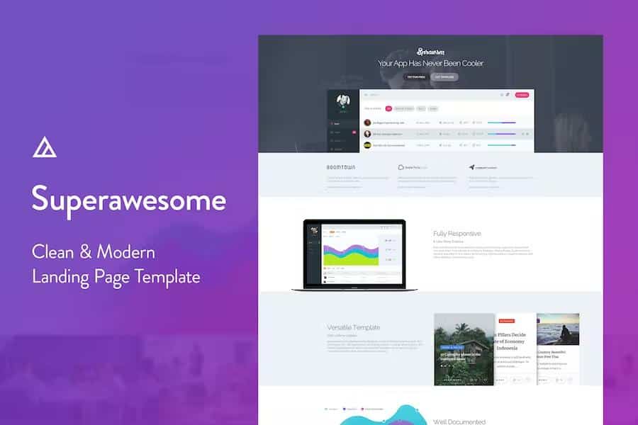 Superawesome - Retina Bootstrap 3 App Landing Page