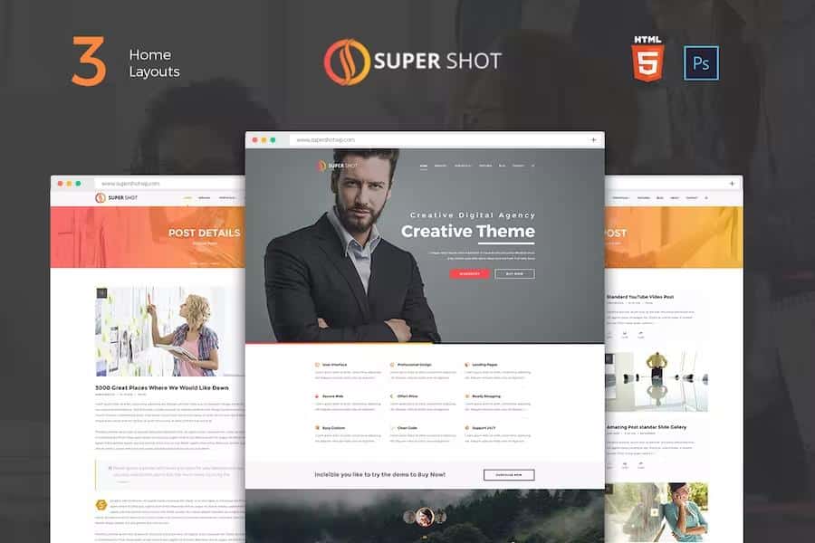SuperShot - Creative Agency Landing Page