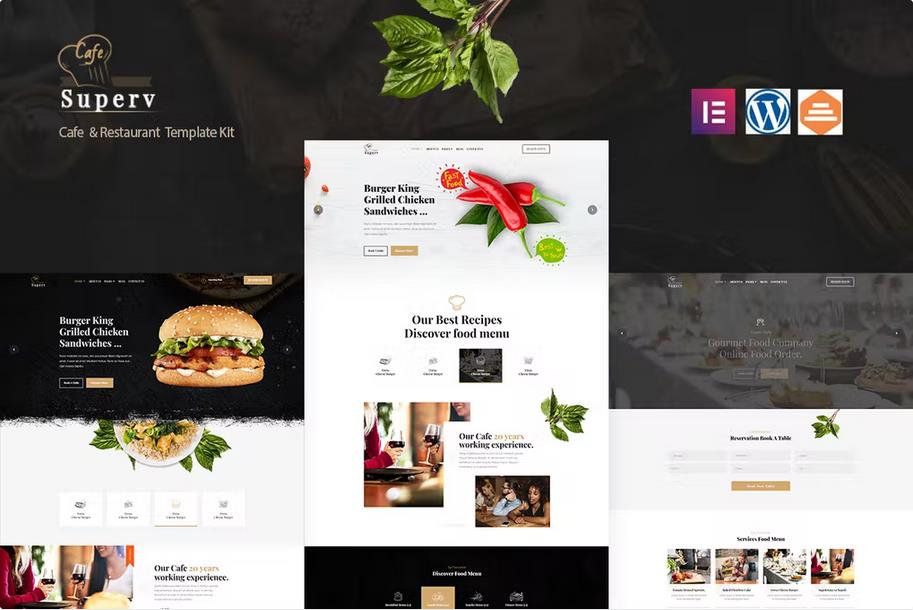 Preview image for Superv Cafe - Restaurant Elementor Template Kit
