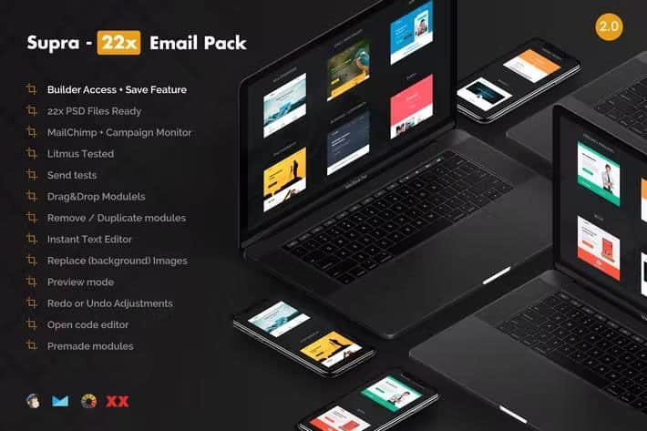 Supra - Pack of 20 Templates + Online Template Builder
