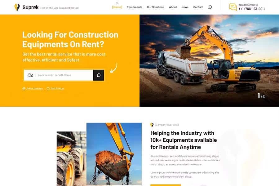 Suprek - construction equipment HTML