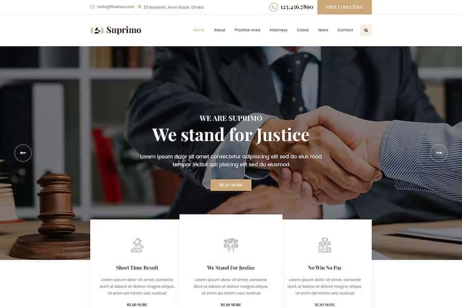 Suprimo - Lawyer Attorney Website HTML Template