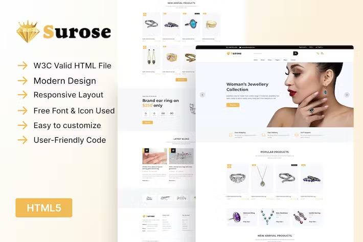 Surose - Jewelry eCommerce HTML Template