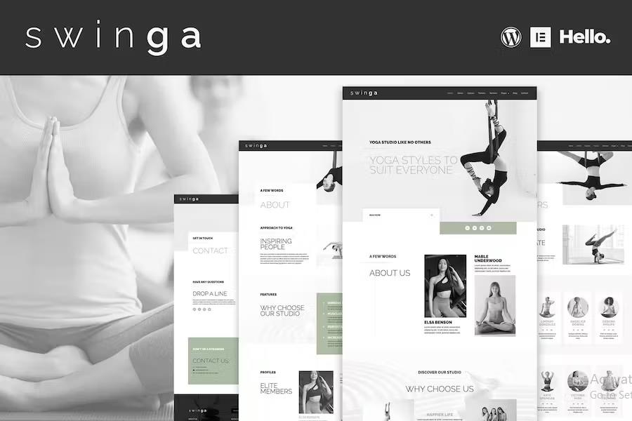Swinga - Yoga Health Coach Fitness Studio Elementor Template Kit