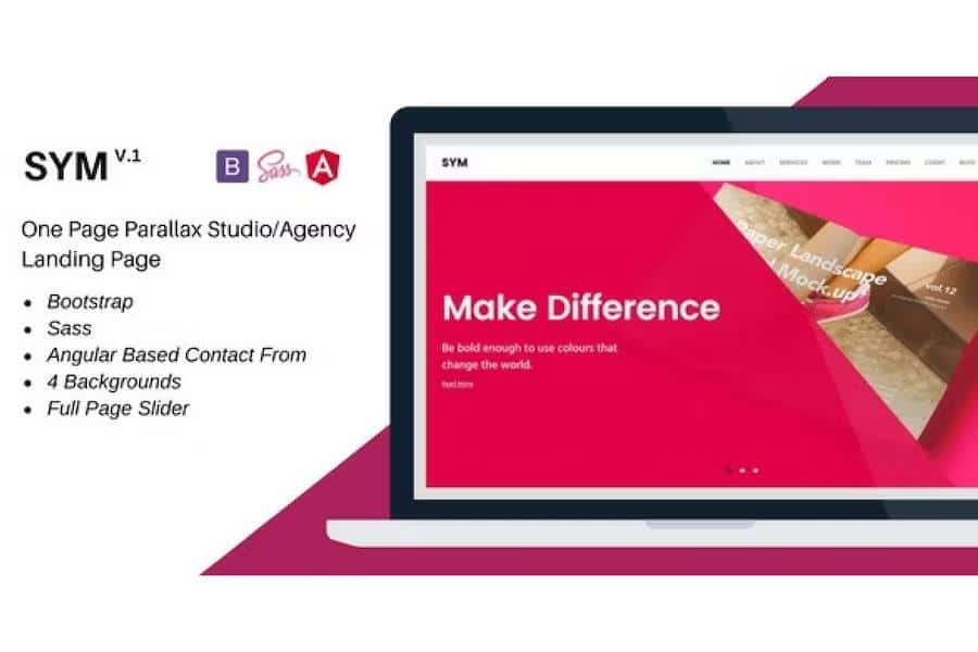 Sym - Parallax Studio Agency Landing Page