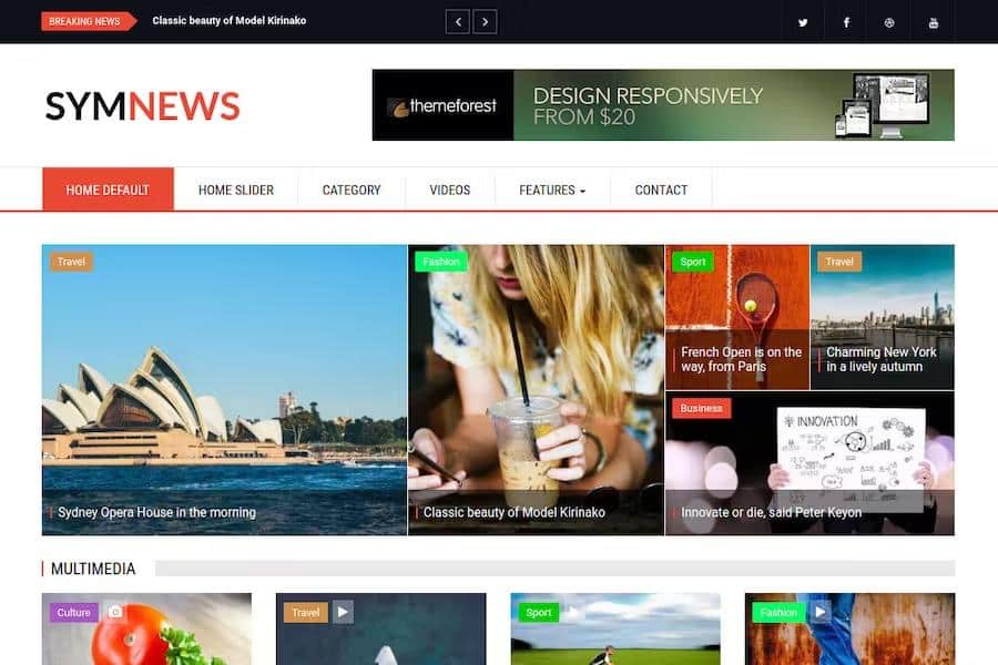 SymNews - News & Magazine Drupal 9 Theme
