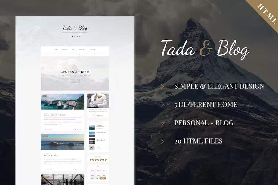 Tada & Blog - Personal HTML Theme